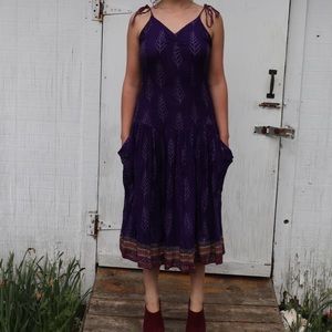 Vintage Purple Cotton Dress